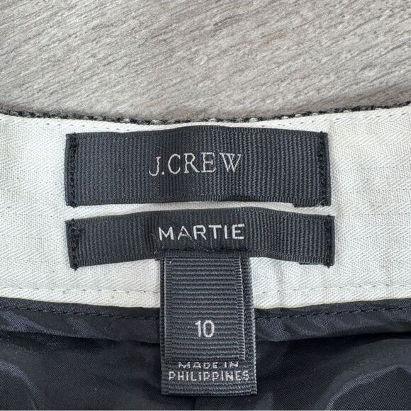 J.Crew Martie Herringbone Tweed Wool Sequin Crop Pants Trousers Black 10 - Picture 9 of 15